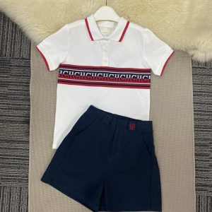 Boy Suits 2 Piece Short Sleeve Shirt With Pants Sets