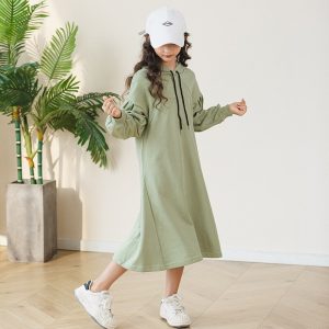 Dresses for Girls Spring Cotton Loose Casual Kids Sport Dress
