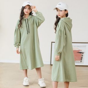 Dresses for Girls Spring Cotton Loose Casual Kids Sport Dress