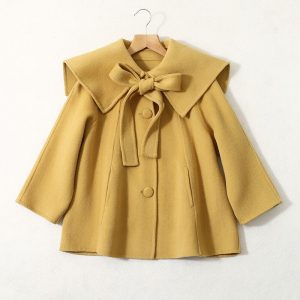 Winter Girl’s Warm Woolen Coat Jacket Mid-Length