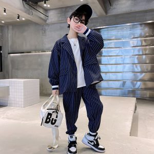 Boys’ spring suit 2022 new children’s boys’ spring and autumn foreign style suit two-piece suit Korean fashion