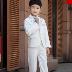 High Quality Children Wedding Blazer Clothing Set Costume Birthday Casual Formal Boy Suits For Wedding 5 PCS Set F1005